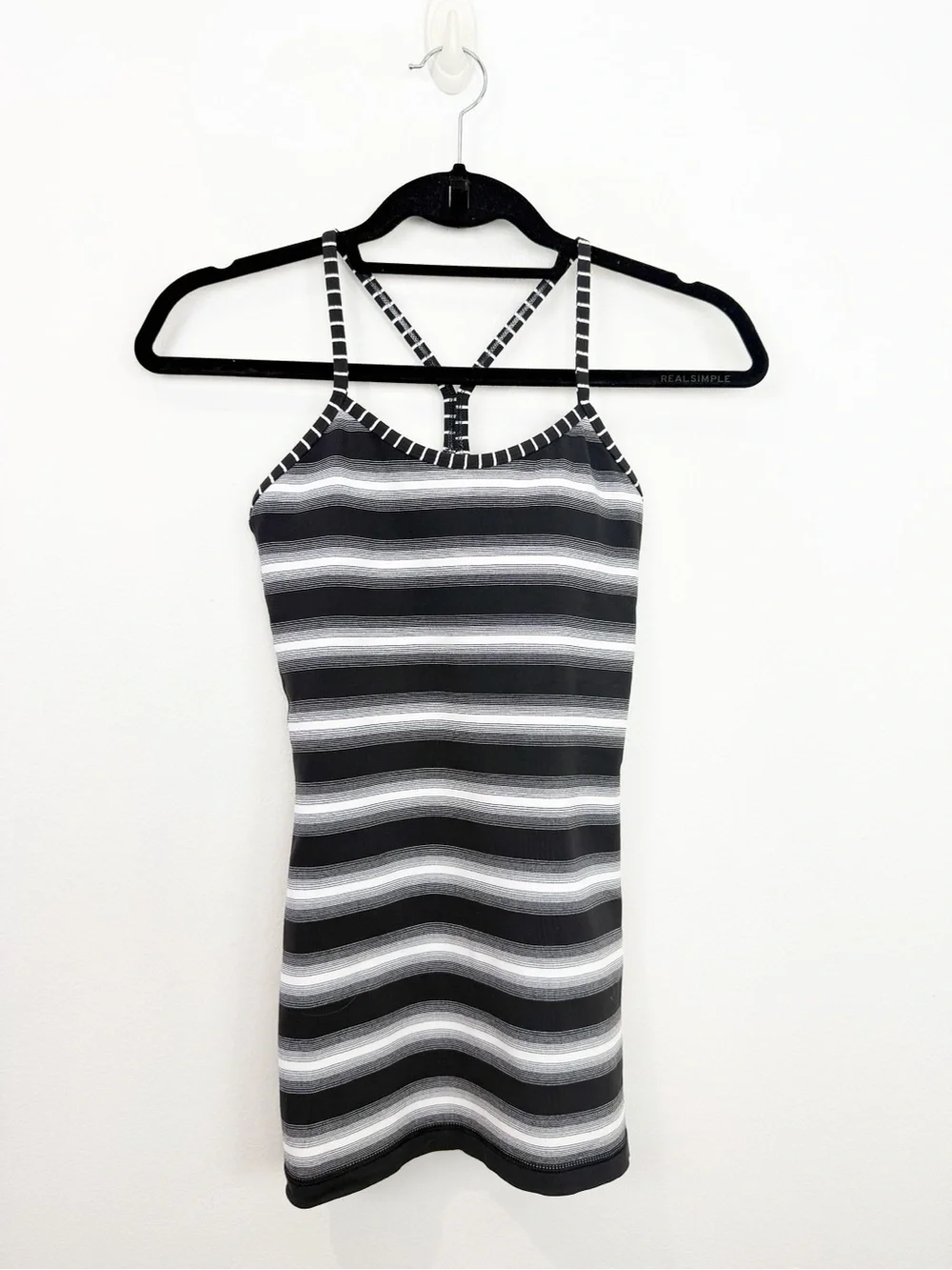Lululemon Power Y Black White Stripe Tank Top Size 4